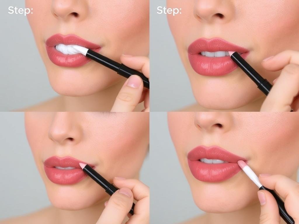 Step-by-step lip gloss application technique Step-by-step lip gloss application technique