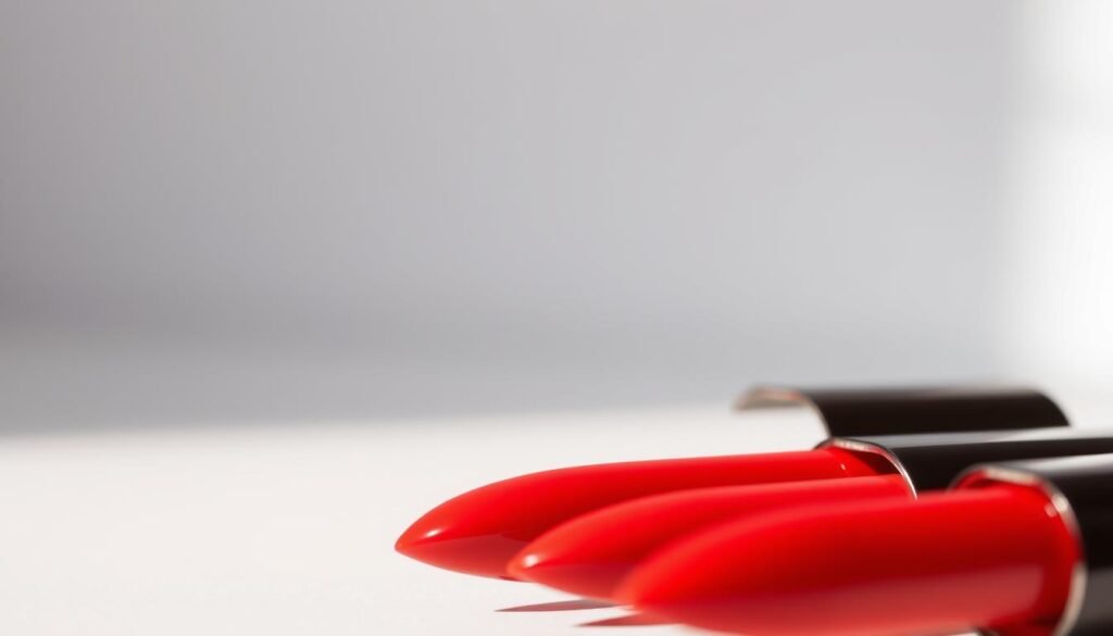 red lip gloss finishes